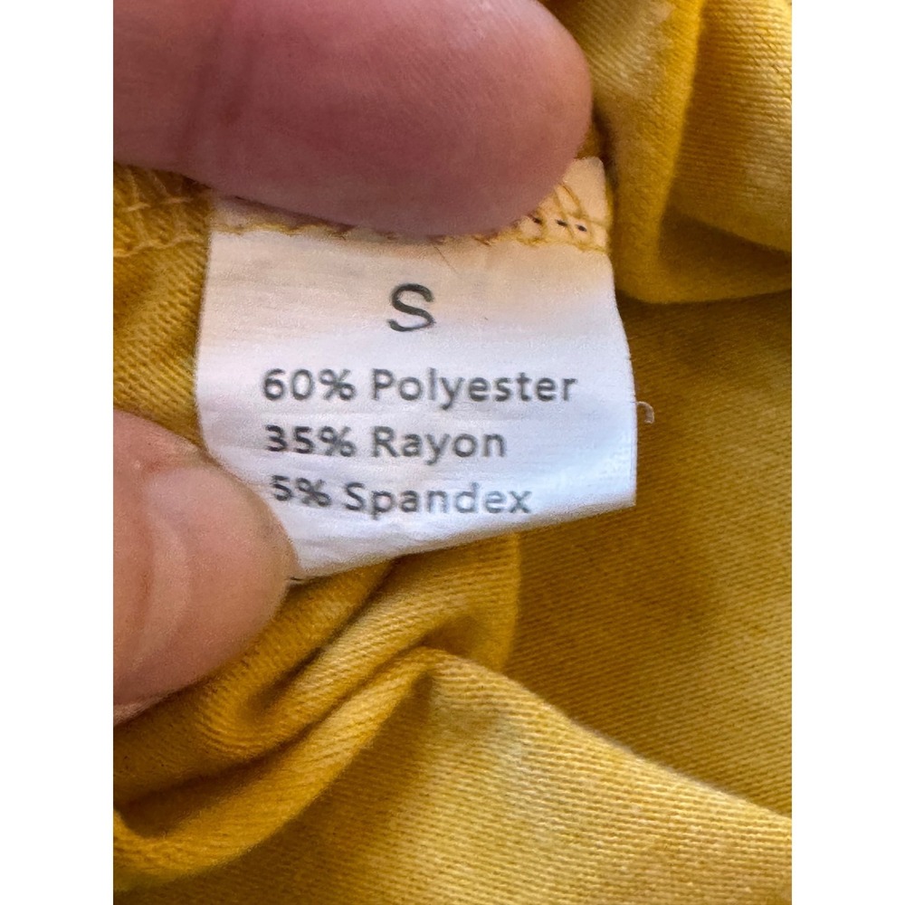 Yellow Smiley Face Racerback Tank Top S Casual Fun‎ Grungy so soft - Picture 3 of 4
